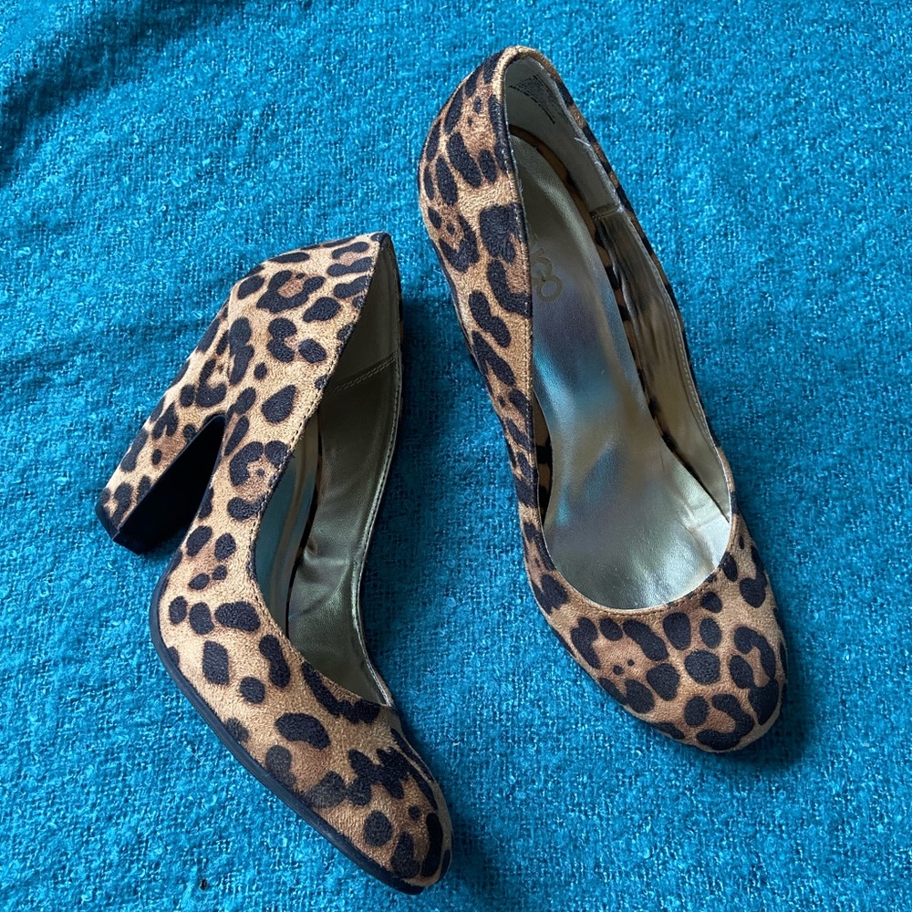Bongo Leopard Heels, size 9.5